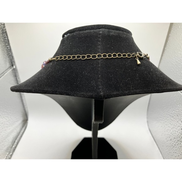 Purple 2 Types of beads and Brass Filigree Beads Necklace! - Picture 6 of 8